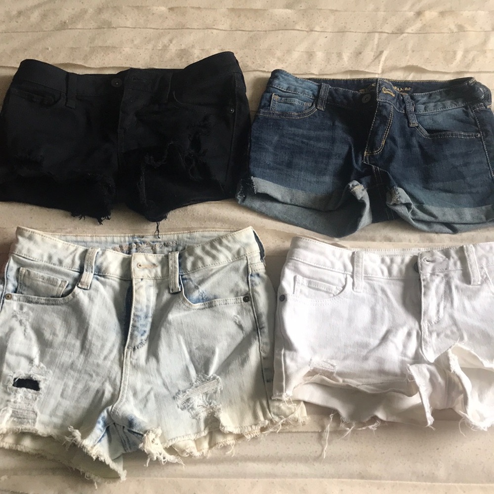 Bundle of distressed jean shorts